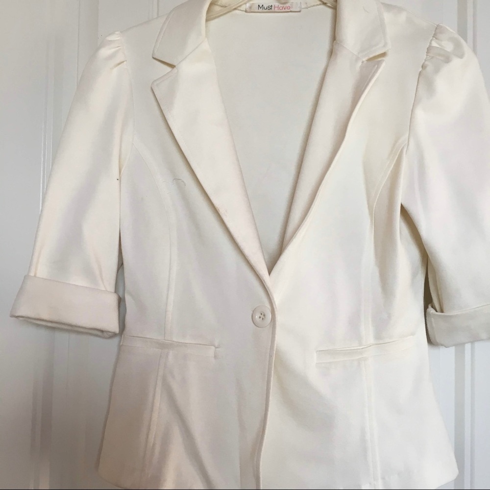 IVORY WHITE MUST HAVE BLAZER SUIT JACKET BUTTON